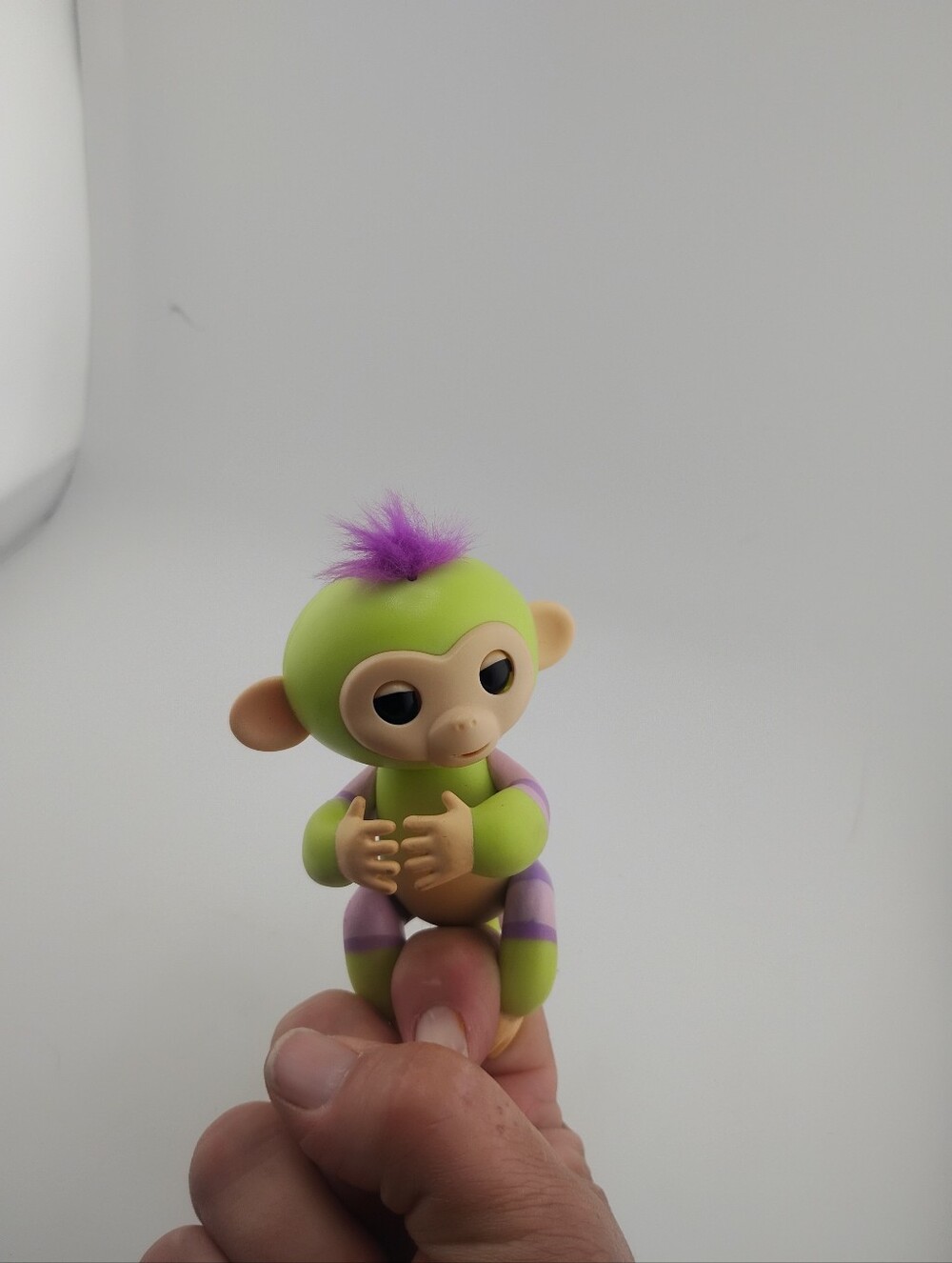 Plush Squeak Monkey Bath Toy - Green with Purple Hair